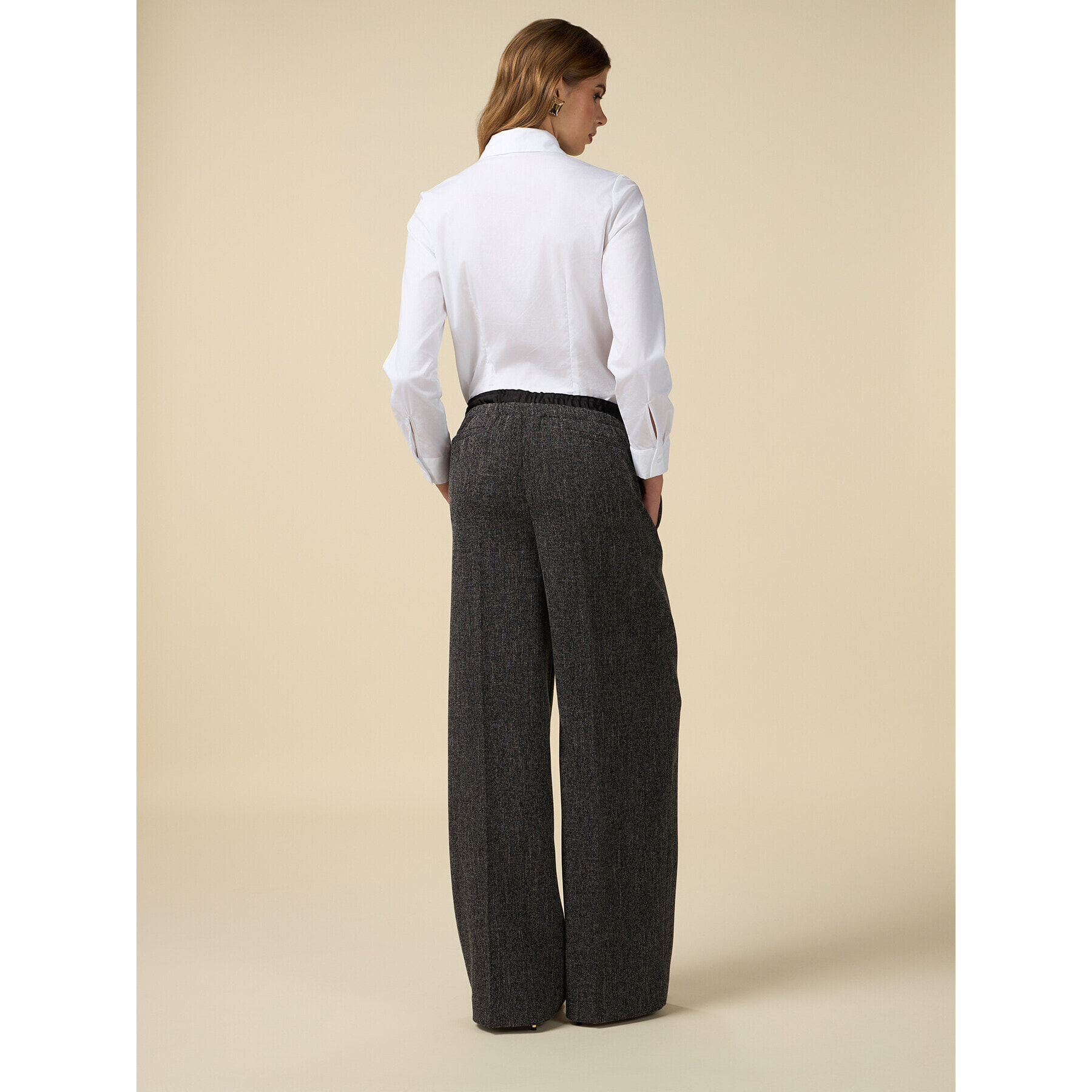 Oltre - Pantalón jogger modelo palazzo - Gris