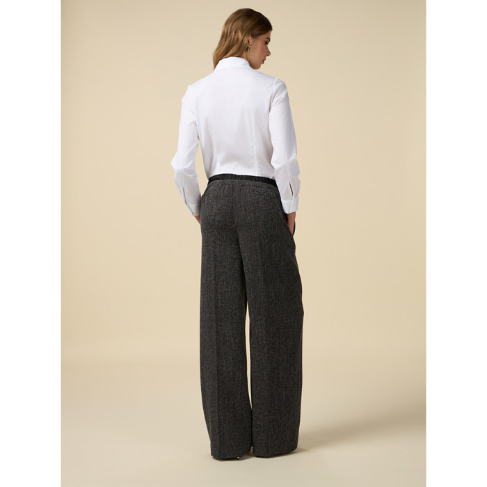 Oltre - Pantalón jogger modelo palazzo - Gris