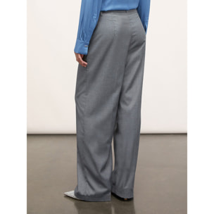 Motivi - Pantalón modelo palazzo con pliegues - Gris