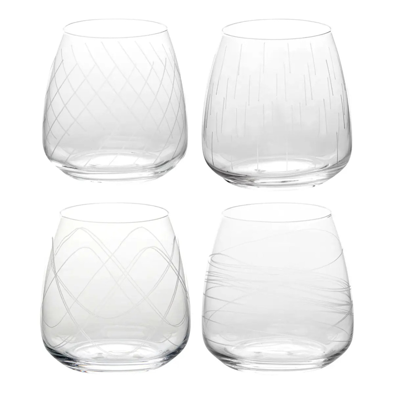 Lot de 4 gobelets bas Talia cristallin