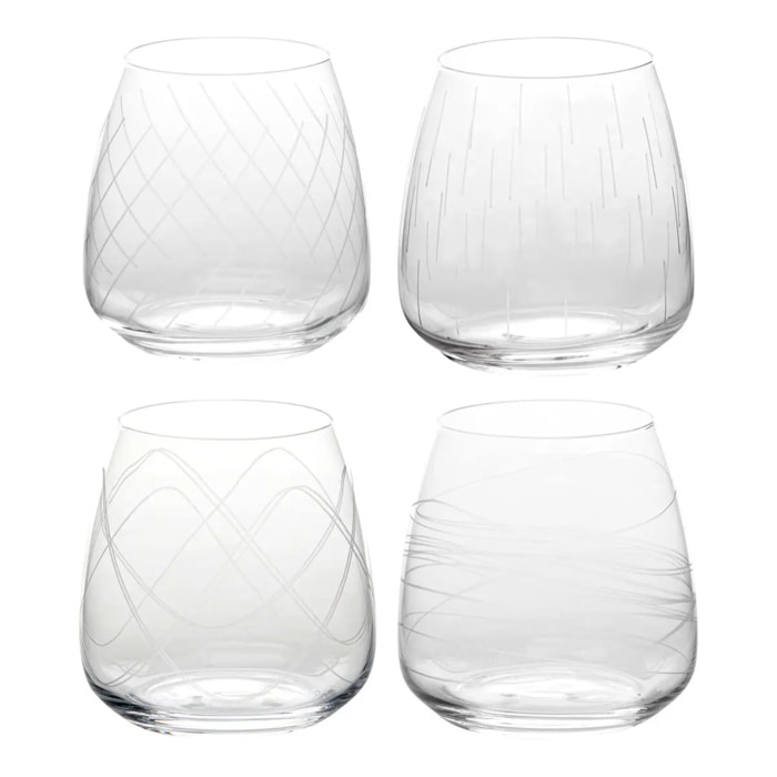 Lot de 4 gobelets bas Talia cristallin