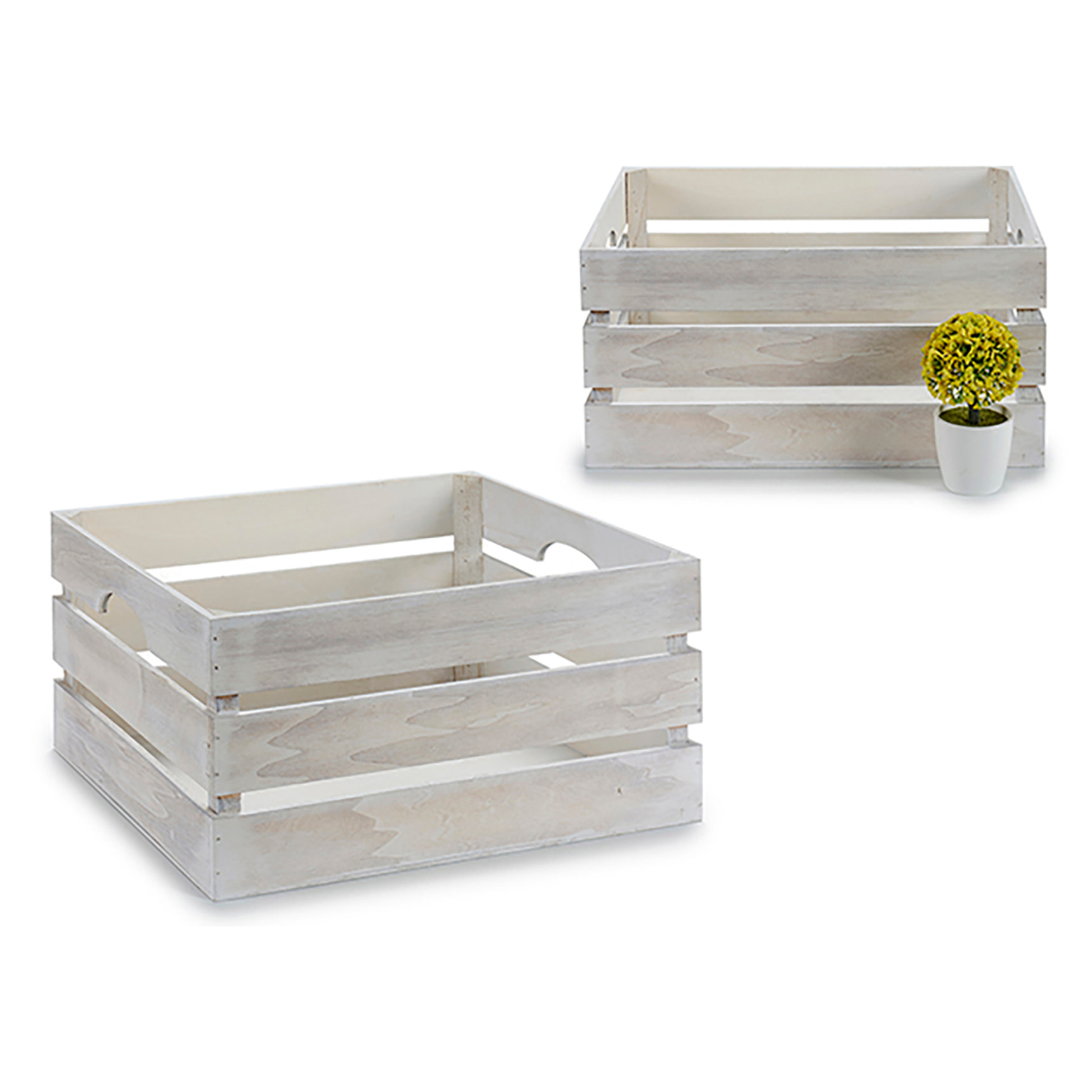 CAJA BLANCO ENVEJECIDO 41X31X20 CM