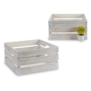 CAJA BLANCO ENVEJECIDO 41X31X20 CM