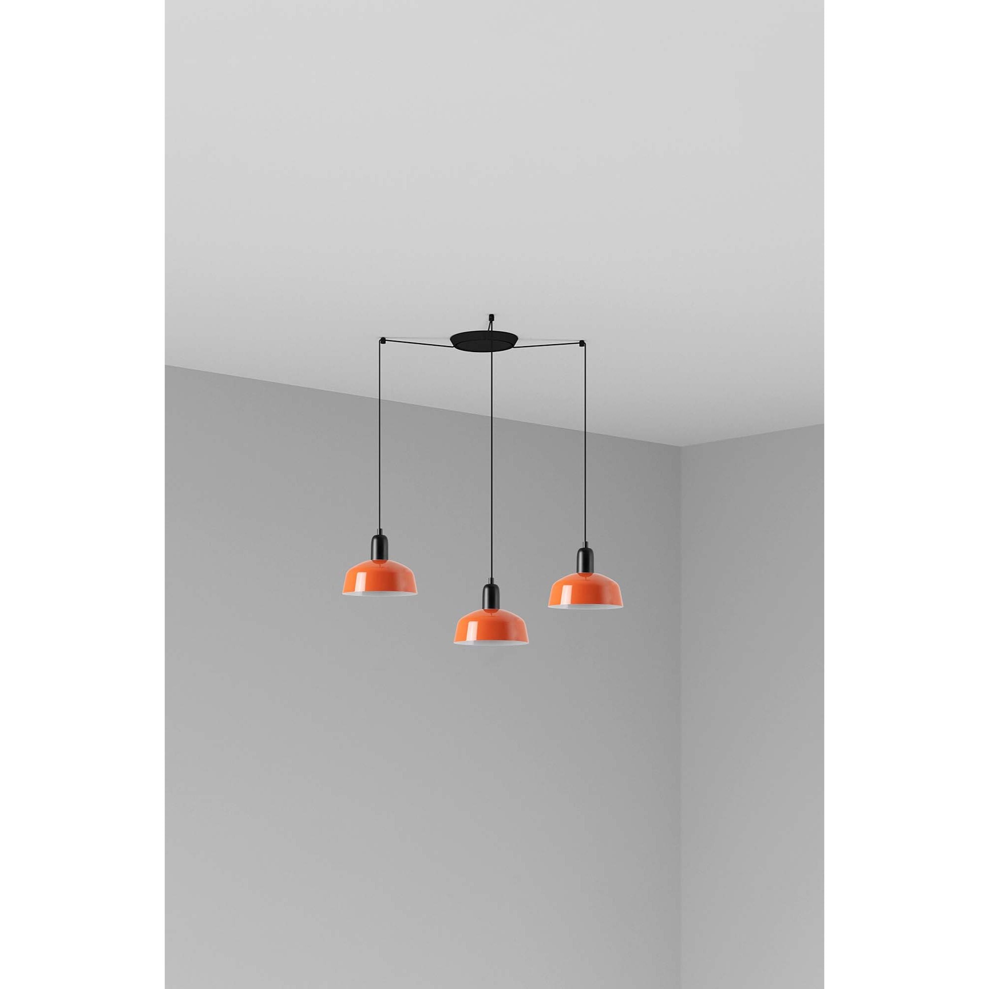 TATAWIN S metallo 3L Lampada a sospensione arancione rossastro