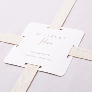 Sábana bajera, 100% algodón, gris claro, scalpers home