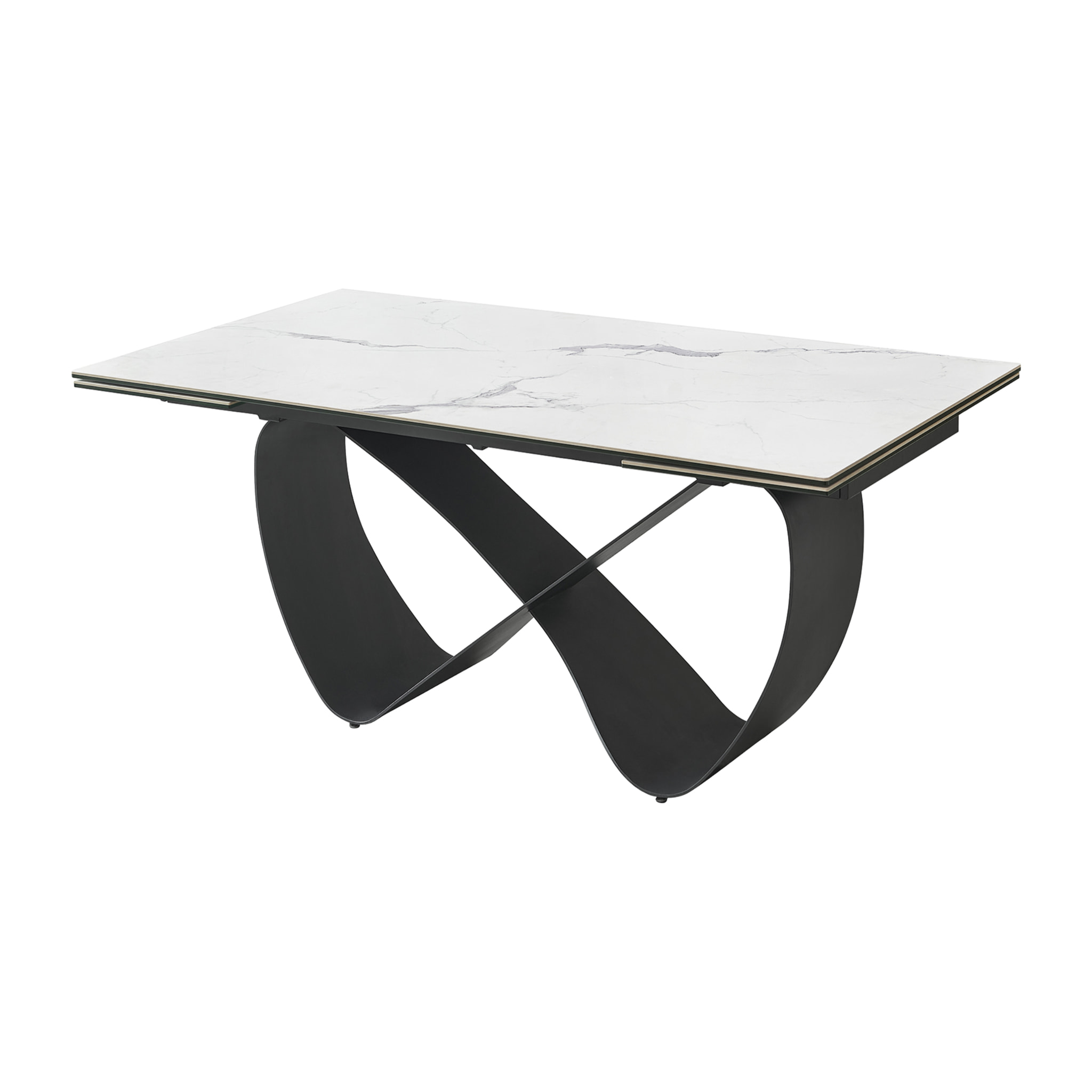 Mesa extensible de comedor – Porcelánico y negro