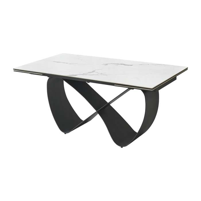 Mesa extensible de comedor – Porcelánico y negro
