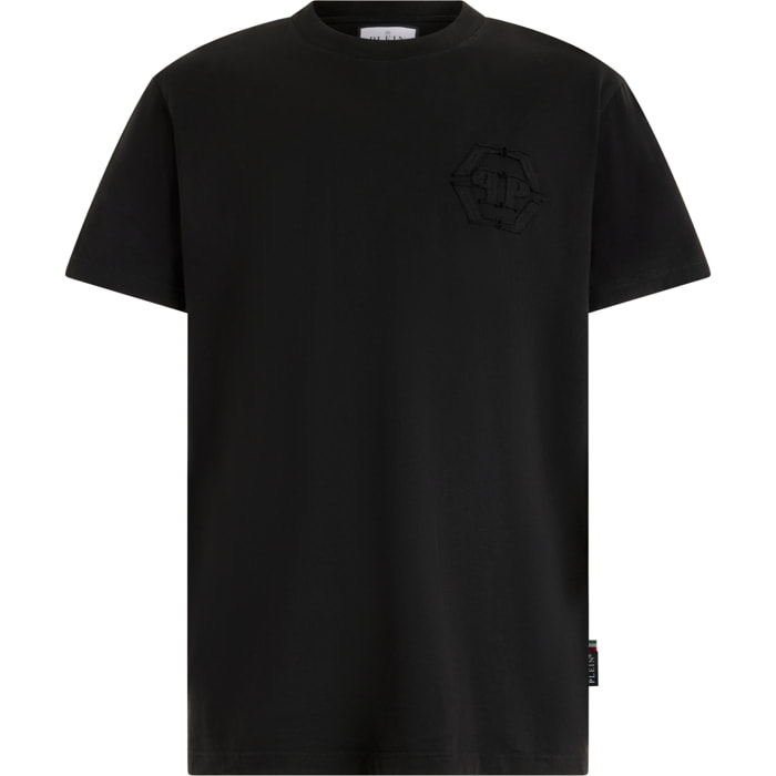 PHILIPP PLEIN Round Neck T-Shirt Raw Edge Monogram Monogram