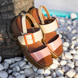 Sandalias 1857 MULTI CHAMPAGNE-FLAMINGO/ MALAGA color Champagne-flamingo