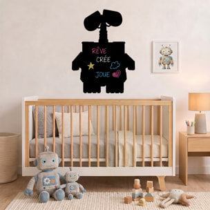 Sticker ardoise tableau noir - stickers muraux adhésif effaçable - SILHOUETTE ROBOT