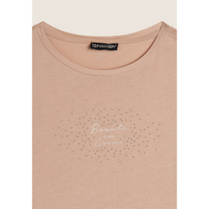 T-shirt regular con grafica oro chiaro