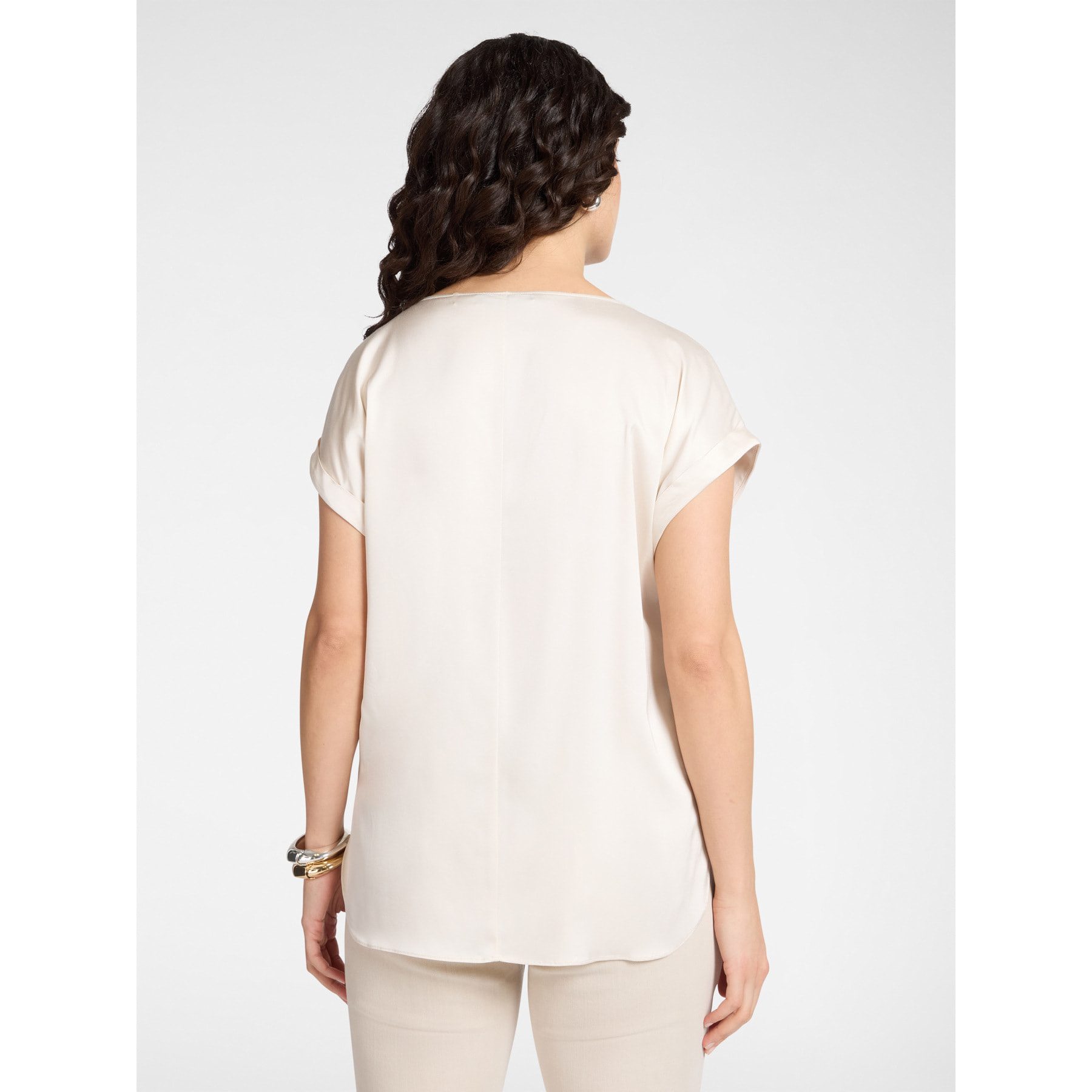Elena Mirò - Blusa in raso - Beige