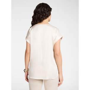 Elena Mirò - Blusa in raso - Beige