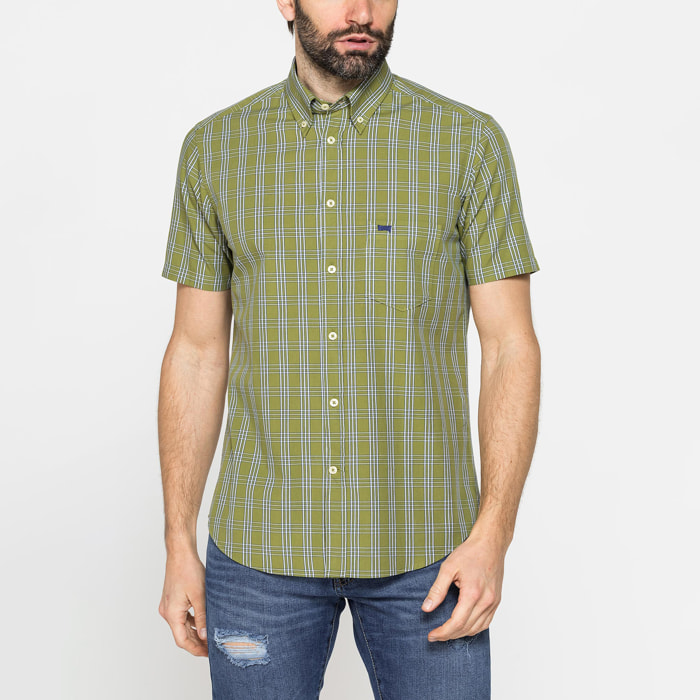 CAMICIA A MANICA CORTA IN COTONE CON FANTASIA