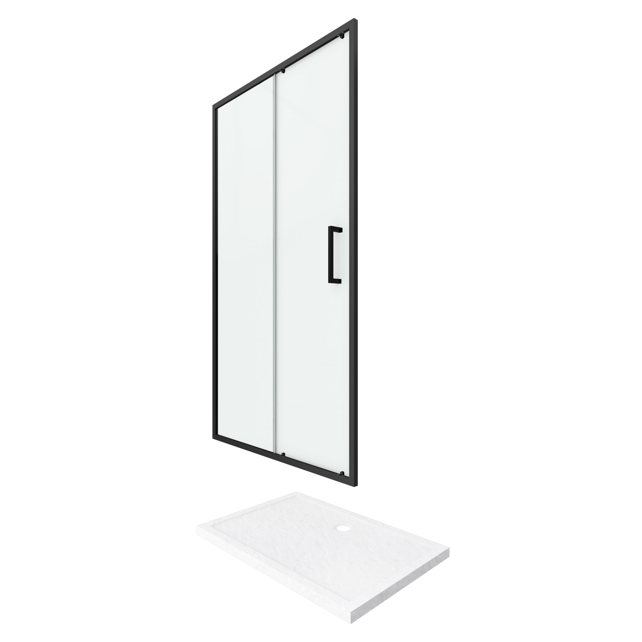 PACK PAROI PORTE DE DOUCHE + RECEVEUR A POSER - 120x90 COULISSANTE-CRUSH MOON 120x90