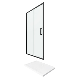 PACK PAROI PORTE DE DOUCHE + RECEVEUR A POSER - 120x90 COULISSANTE-CRUSH MOON 120x90