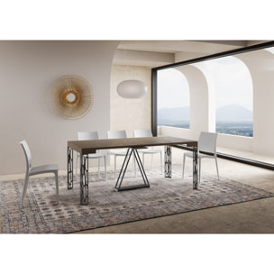 Consolle allungabile 90x40/300 cm Kerpa tortora telaio antracite
