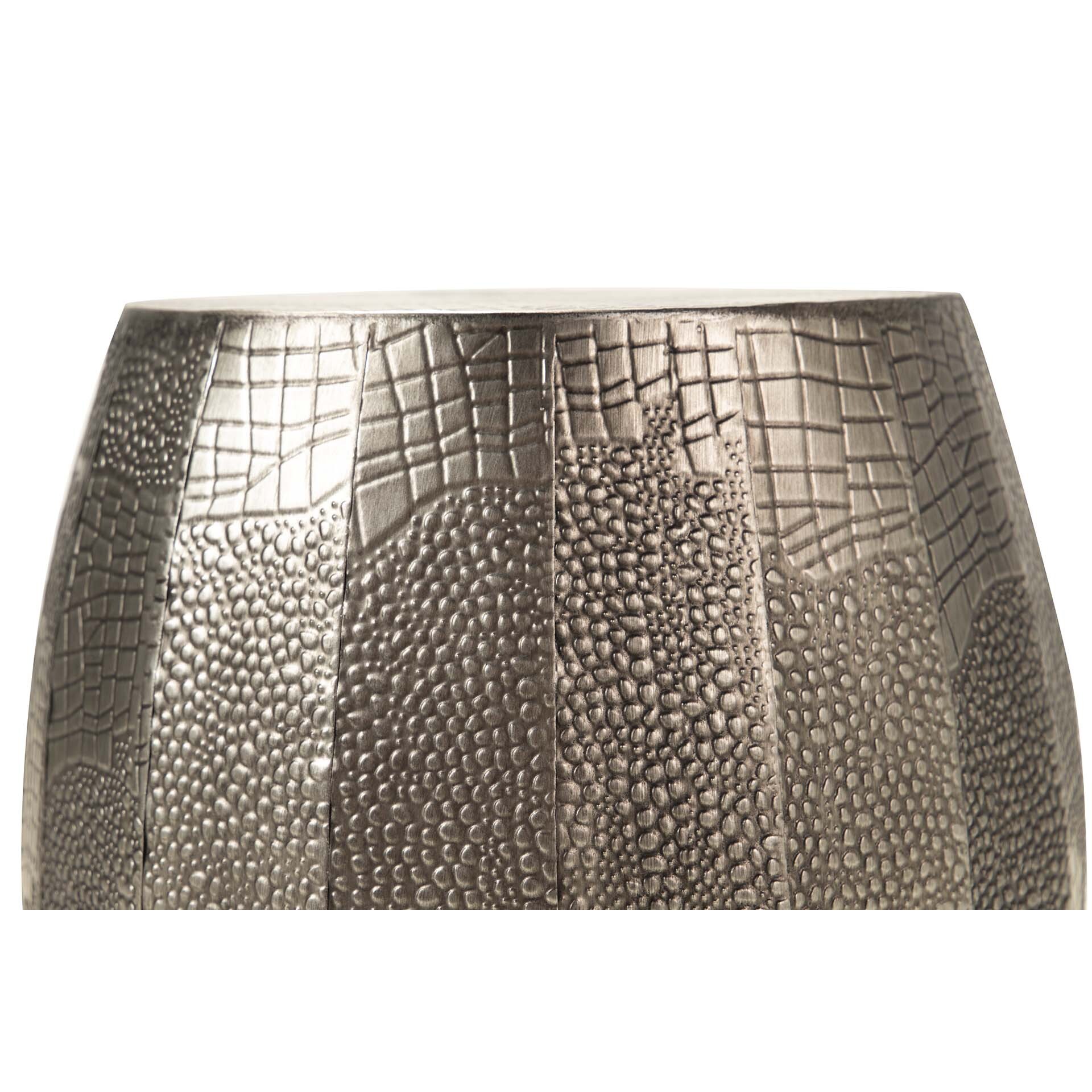 Mesa Taburete Metal Plateado 42x42x45 Cm