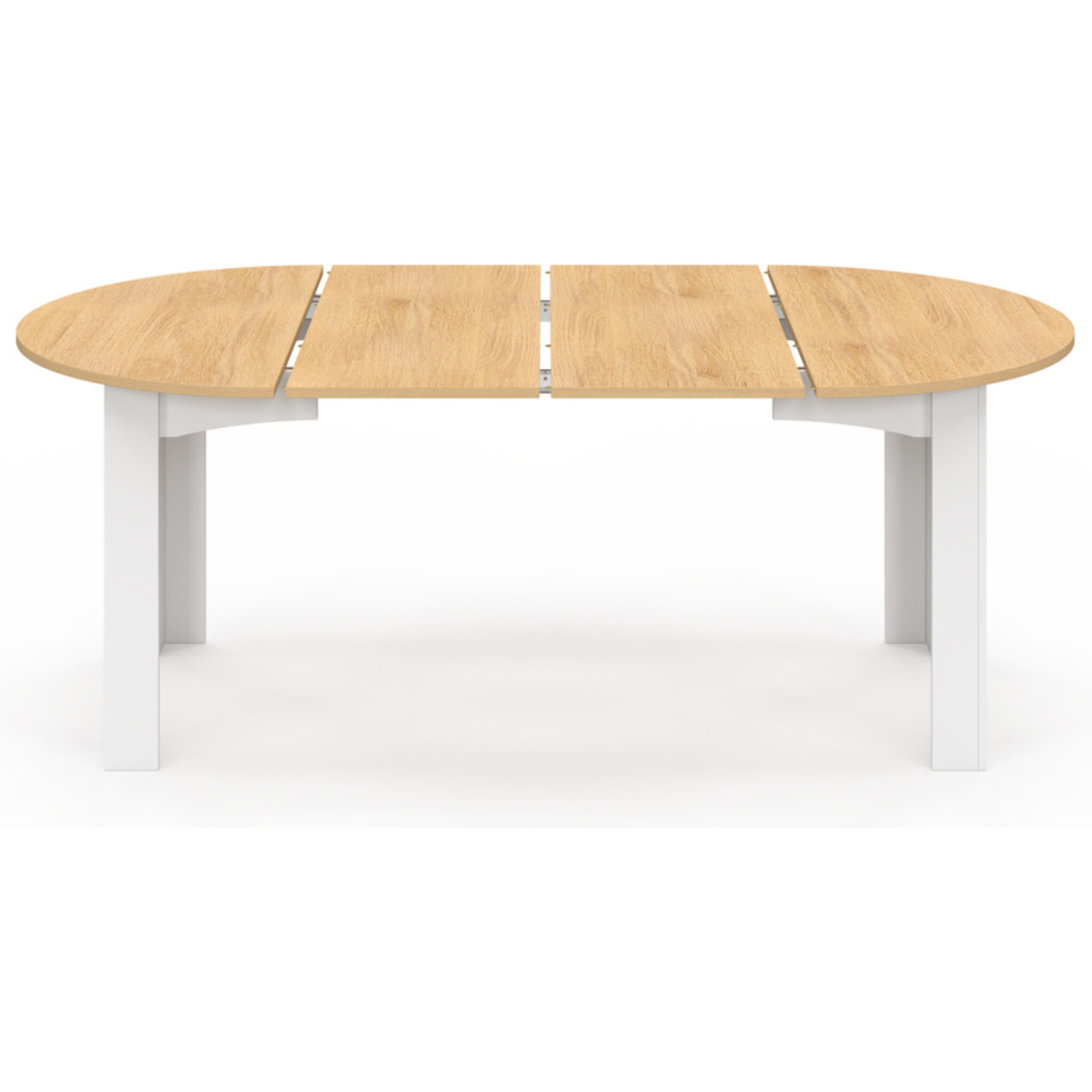 Table à manger ronde extensible Dina bois blanc Ø110-200cm