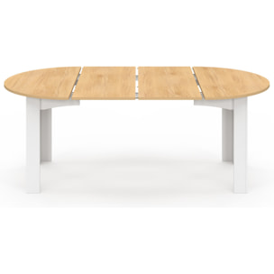 Table à manger ronde extensible Dina bois blanc Ø110-200cm