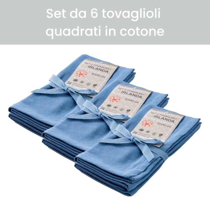 Intrecci – Set 6 tovaglioli in puro cotone 40x40 cm