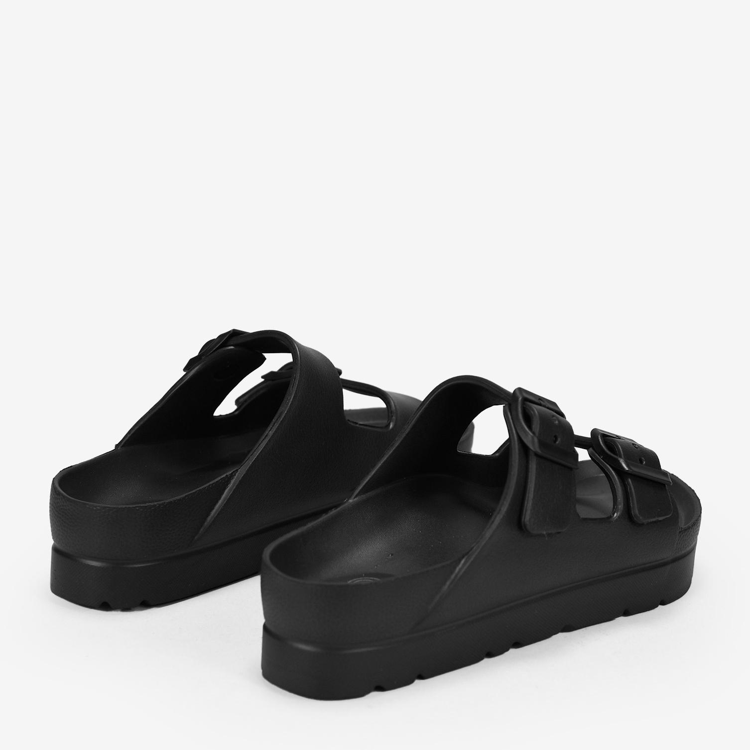 Sandalias de goma con plataforma negras