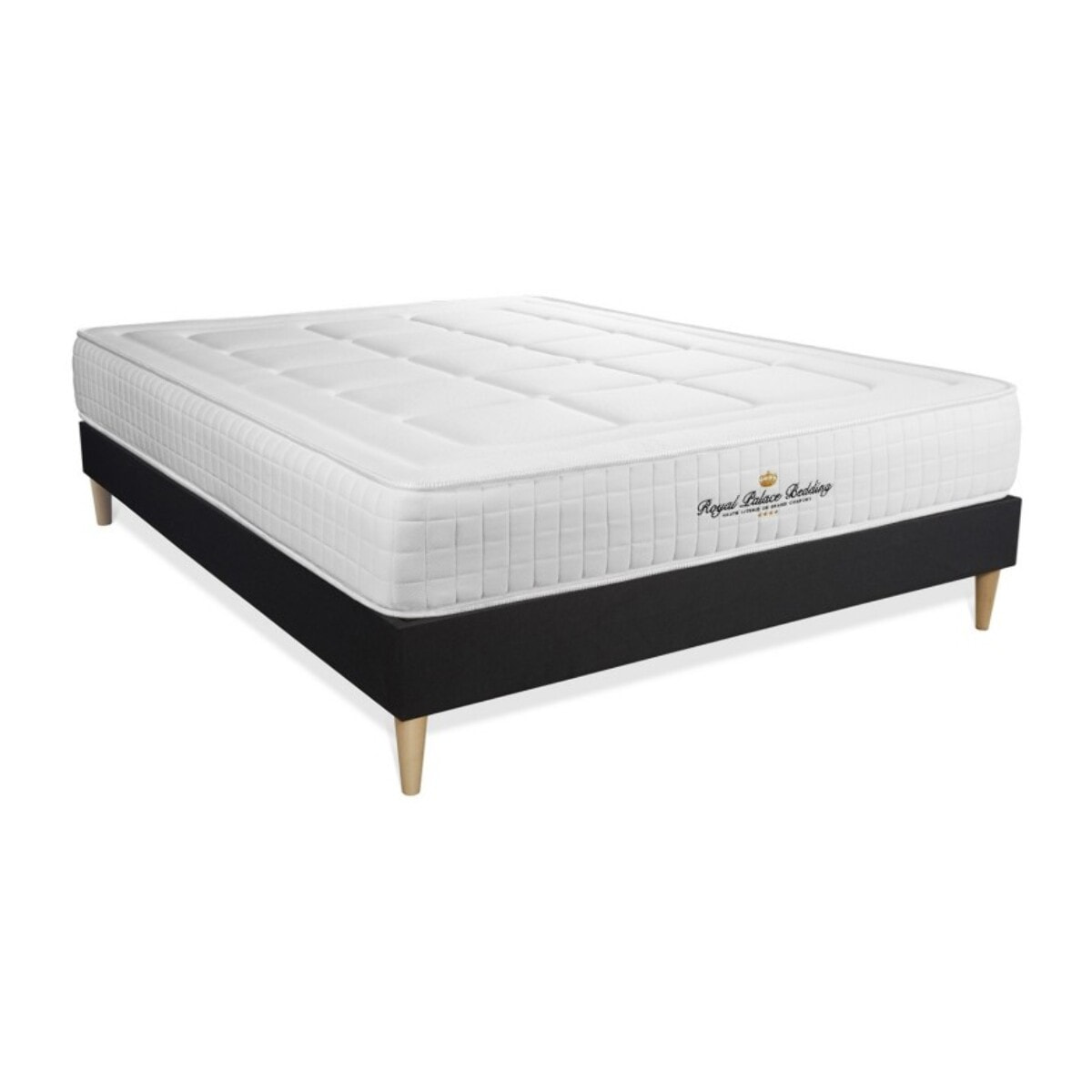 Ensemble matelas à mémoire de forme maxi épaisseur Balmoral sommier KIT noir + Sommier tapissier en kit cm d'épaisseur - Matelas à Mémoire de forme de 24cm d'épaisseur