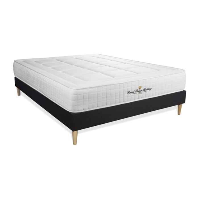 Ensemble matelas à mémoire de forme maxi épaisseur Balmoral sommier KIT noir