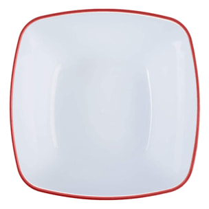 ENSALADERA DE FORMA CUADRADA COLOR ROJO PERFECTA PARA TU COCINA|L. 24,5 x D. 24,5 x H. 11,6 cm