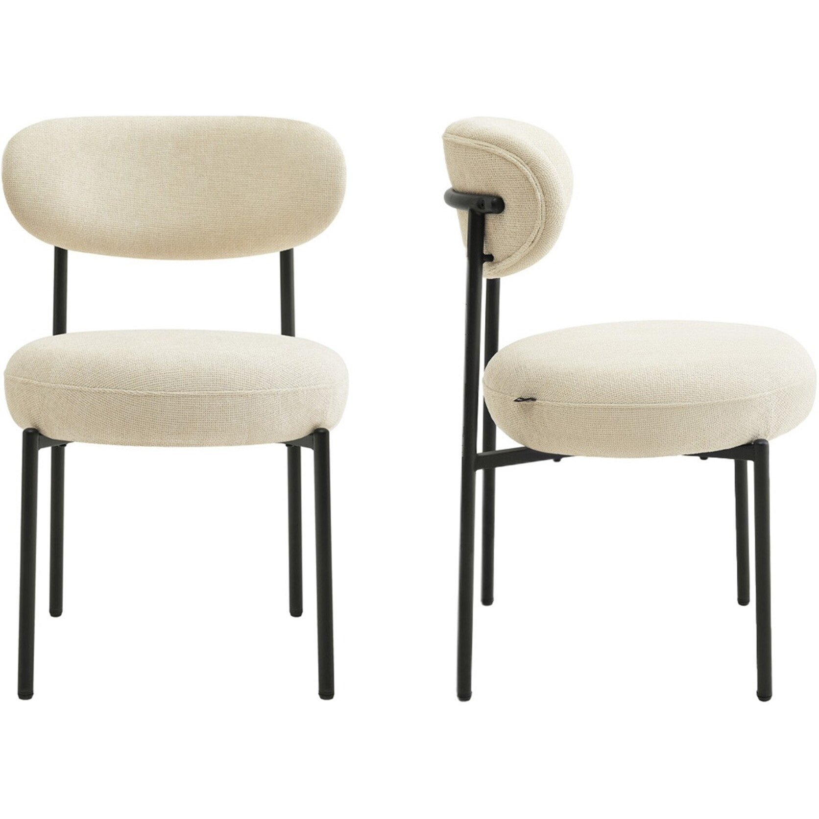 Lot de 2 chaises de salle à manger en tissu chenille - ORLA