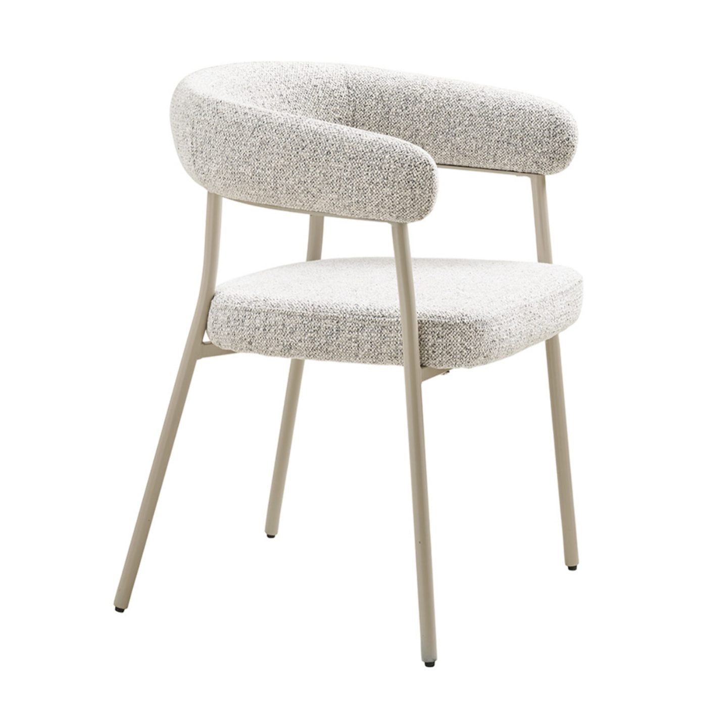 Sadie - lot de 2 chaises FSC  100% en tissu texturé - pieds en acier - Beige