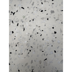 BISTRO - Ensemble repas de jardin 2 places en acier et plateau terrazzo - bleu