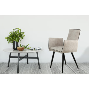 Set di 2 sedie con braccioli Penelope in ecopelle sabbia