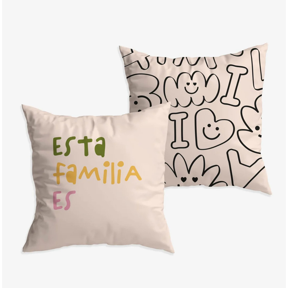 Funda de cojín "Familia" con rotuladores