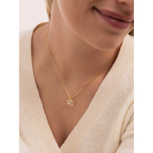 Collar Duo Stars Spark Plata Baño Oro