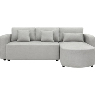Canapé d'angle convertible et reversible en tissu "Charles" - 3 places - Gris
