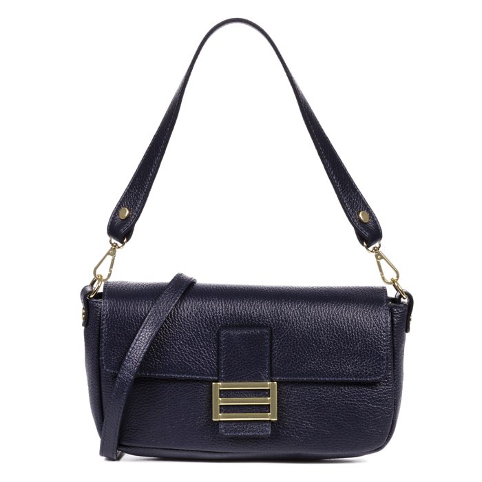 Alluvioni borsa a mano e borsa a tracolla donna. Pelle autentica finitura Dollaro.