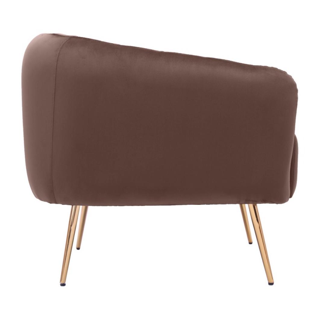 Poltroncina in velluto di design marrone