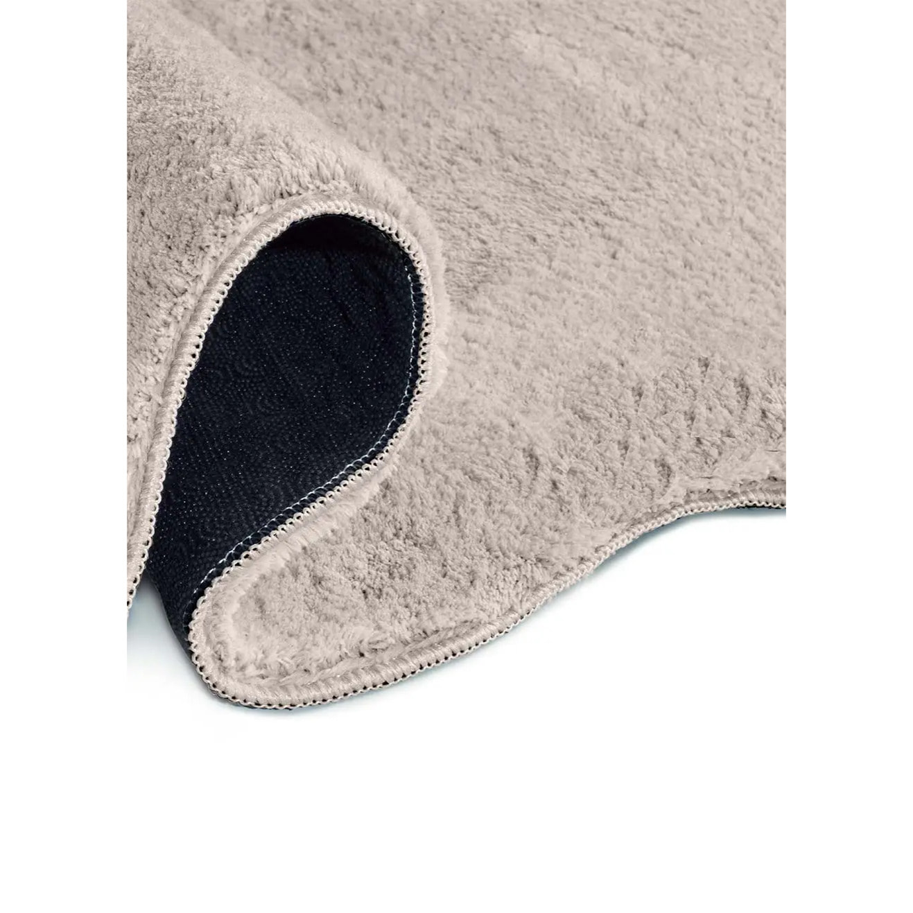 MELLOW Alfombra lavable lisa con borde ondulado piedra, varias medidas disponibles.