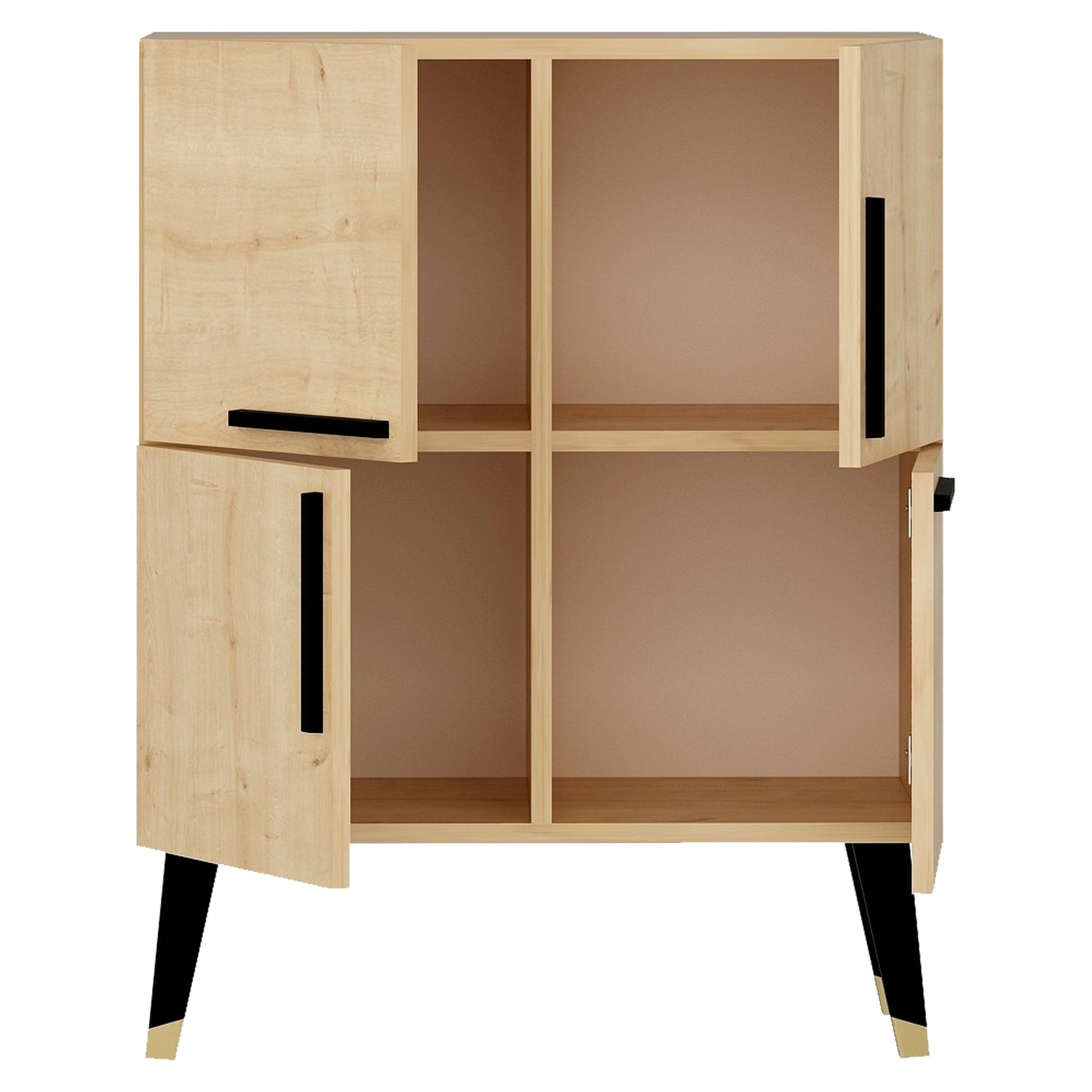 Mueble de safiro roble con 100% tablero aglomerado rechapado en melamina.