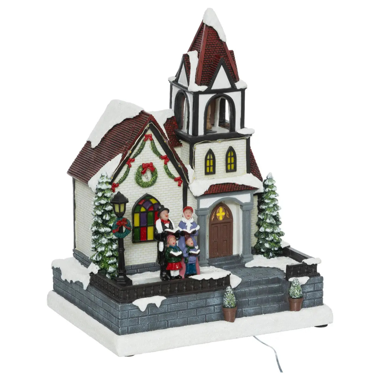 Village lumineux clocher 17 LED H.30,5cm musical