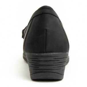 Mocasines De Cuña - Negro - Altura: 3 Cm