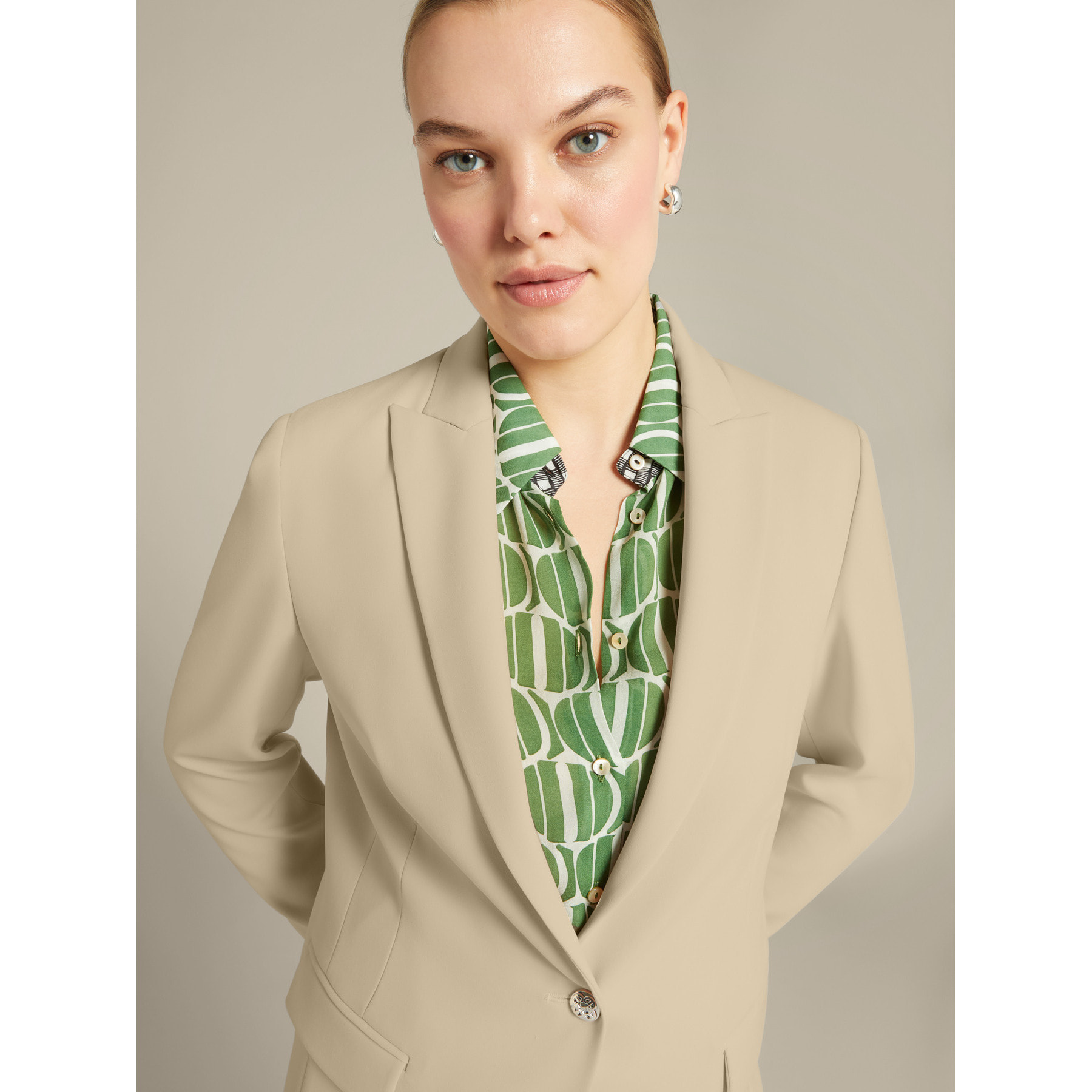 Elena Mirò - Giacca in cady color "greige" - Beige