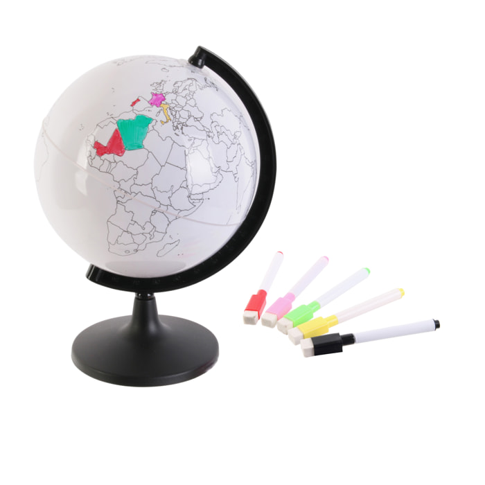 GLOBE ROTATIF A PERSONNALISER ET FEUTRES 22CM2