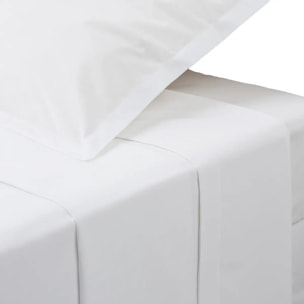 Drap plat - percale - blanc - 180x290 cm