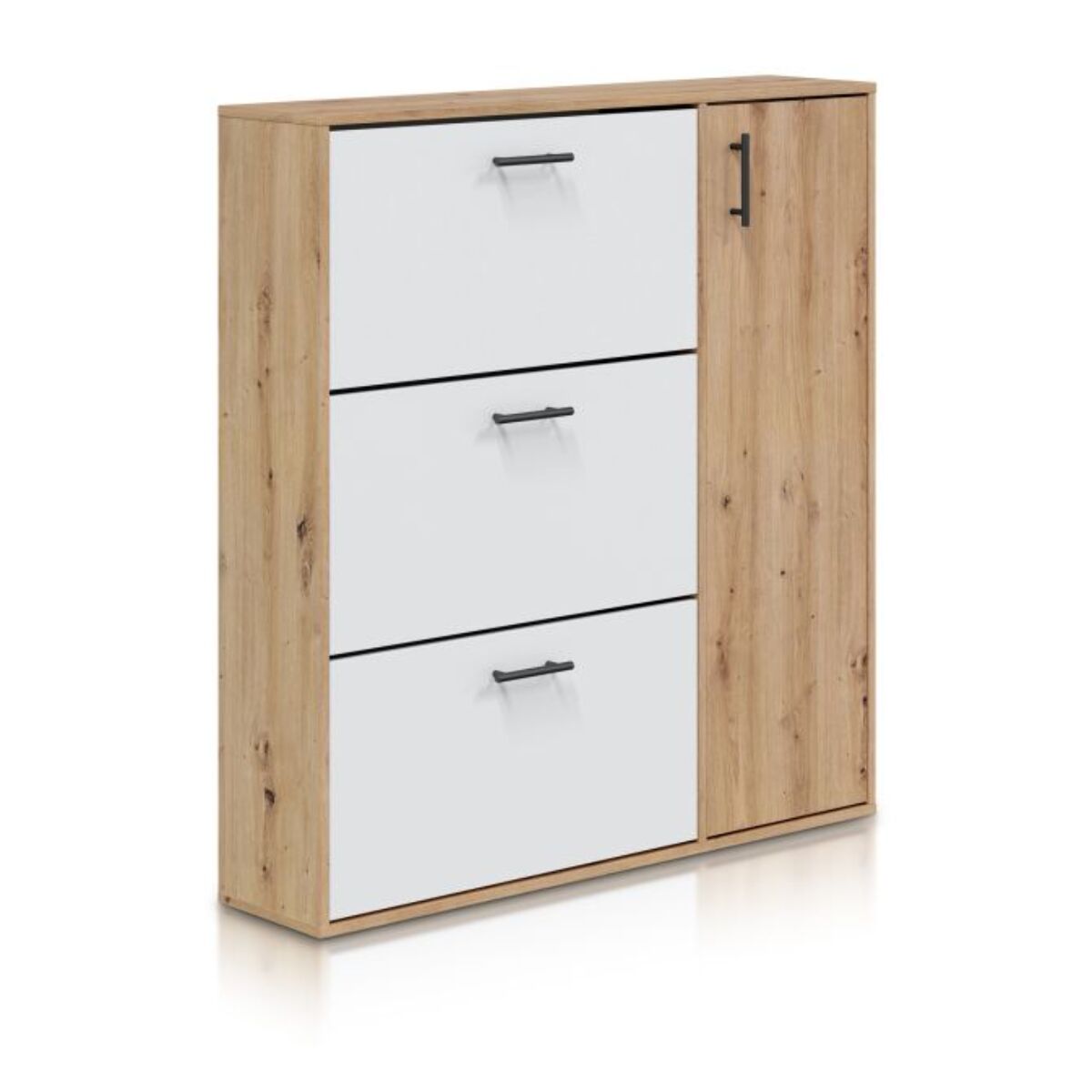 Zapatero Leia Blanco Artik (Blanco Mate) - Roble Nodi