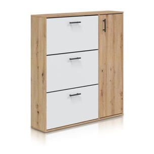 Zapatero Leia Blanco Artik (Blanco Mate) - Roble Nodi