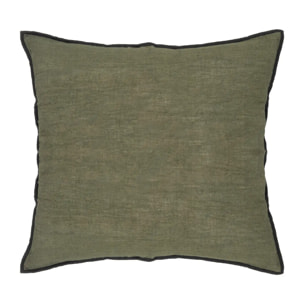 Coussin "Linah" - coton - vert kaki - 45x45 cm
