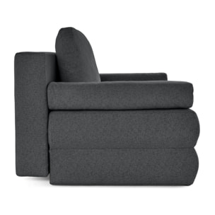 Nora - canapé 3 places convertible avec coffre en tissu texturé - Gris foncé