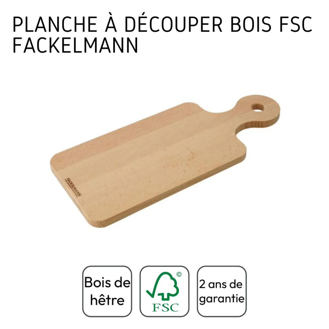 Planche à découper rectangulaire 35 x 15 cm Fackelmann Nature